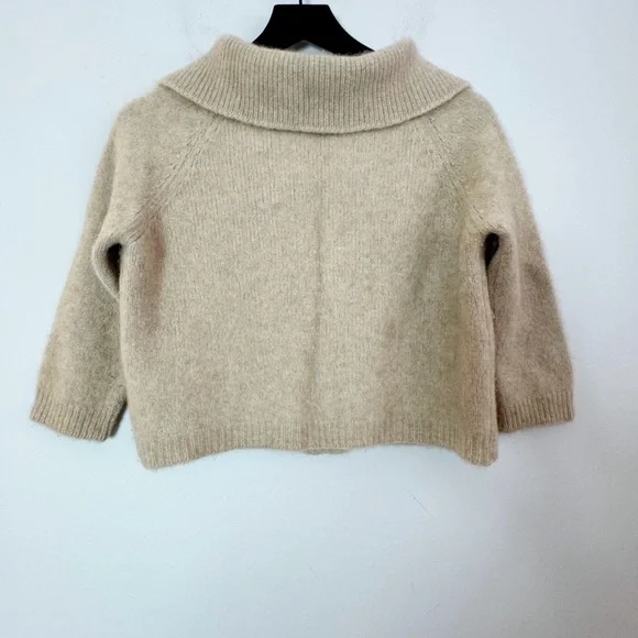 DeLoux 100% Imported Cashmere Cardigan 1950s Sweater Tan - Picture 4 of 13